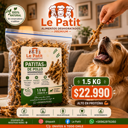 PATITAS DE POLLO DESHIDRATADAS 1.5 KG