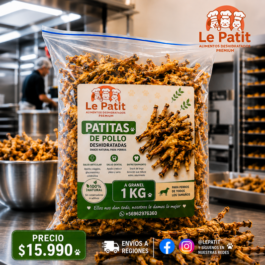 PATITAS DE POLLO DESHIDRATADAS 1 KILO