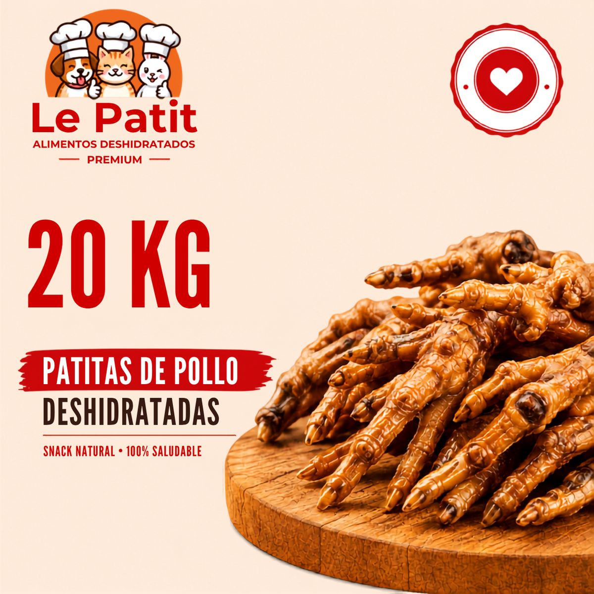Patitas de pollo Deshidratadas - Granel [20KG]