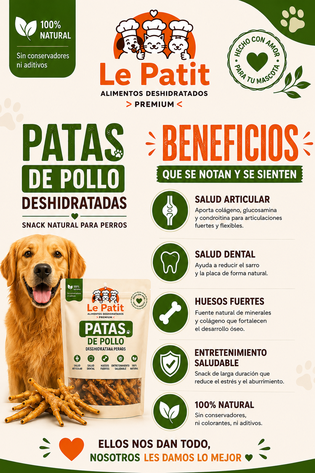 PATITAS DE POLLO DESHIDRATADAS 1 KILO
