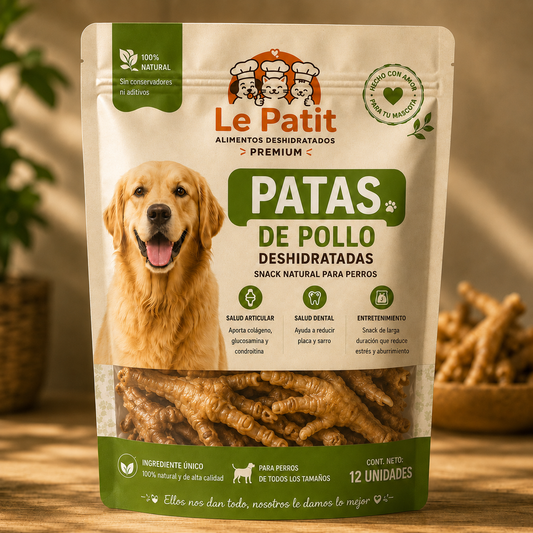 PATITAS DE POLLO DESHIDRATADAS 12 UNIDADES